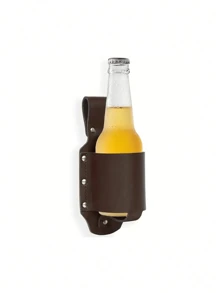 1 Stück klassischer PU-Leder Flaschenhalter, Gürtel Bauchtasche, Bierflaschenetui, perfekt für Reisen, Outdoor und Garten, kreative tragbare Bergsteigerausrüstung Outdoor Bauchtasche, Reisenotwendigkeiten, Retrotasche, Valentinstag Essentials, Braune Tasche, Valentinstag Geschenke, Vintage Schule, Vintage Taschen, Schulmaterial