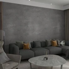 1卷 15.7x196.8 英寸混凝土壁纸，剥离和粘贴混凝土水泥纹理墙纸卷厚哑光深灰色接触纸可移除自粘防水乙烯基用于厨房台面，翻新贴纸剥离墙板，墙纸，壁纸，春季装饰物品刷新您的家，拉玛装饰贴纸礼物生日毕业 - 深灰色 - 查看 4