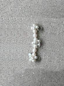 1pc Versatile Korean Style Pearl Beaded Flower Shoe Buckle, Simple DIY Athletic Shoes Lace Accessories For Spring Summer