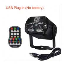60 patrooneffecten projectorlamp draadloze afstandsbediening podiumlicht LED mini-laserlicht USB / batterijvoeding Knipperende sfeerverlichting Spraakbesturing Discoballicht voor vakantiehuis Party Bar KTV