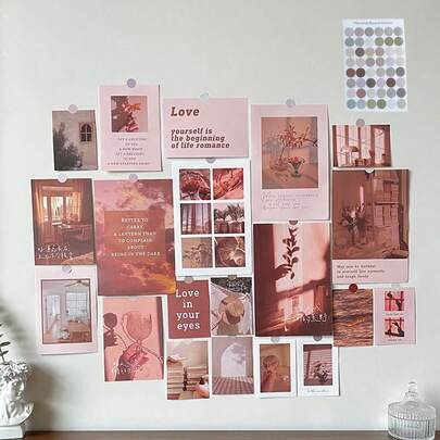 20pcs Scenery Pattern Wall Decoration Cards For Bedroom,Posters,Stickers,Wall Art,Spring Decoration Items Refresh Your Home,Rama Decoration Stickers Gifts Birthday Graduation