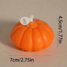 1pc Halloween Yellow And White Creative Pumpkin Aromatherapy Candles Suitable For Holiday Celebrations, Home Decoration, Photography Props, Souvenirs, Gifts, With Fragrance - Multicolor - View 2