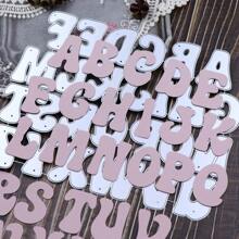全新大号可爱 26 个字母金属切割模具，适用于 DIY 剪贴簿装饰浮雕手工艺模切模板，DIY 字母模切