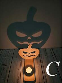 12pcs Tea Light Holder Set,Black Cat/Pumpkin/Ghost Shadow Caster ,Indoor Ation,Spooky ,Tealight Candle Best Gifts Birthday Home Decor Room Decor Christmas Decorations Christmas