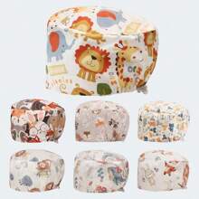 1 pieza Gorro médico con estampado de animales y plantas de dibujos animados, gorro de enfermera dental, gorro quirúrgico de clínica, unisex, para todas las estaciones