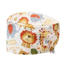 1 pieza Gorro médico con estampado de animales y plantas de dibujos animados, gorro de enfermera dental, gorro quirúrgico de clínica, unisex, para todas las estaciones