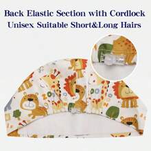 1 pieza Gorro médico con estampado de animales y plantas de dibujos animados, gorro de enfermera dental, gorro quirúrgico de clínica, unisex, para todas las estaciones