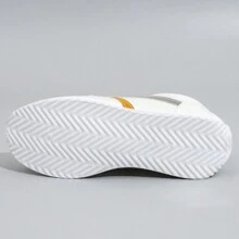 新款大码女士运动休闲鞋，适合日常休闲散步，搭配牛仔裤、短裤、休闲裤、迷你裙 - 白灰 - 查看 8