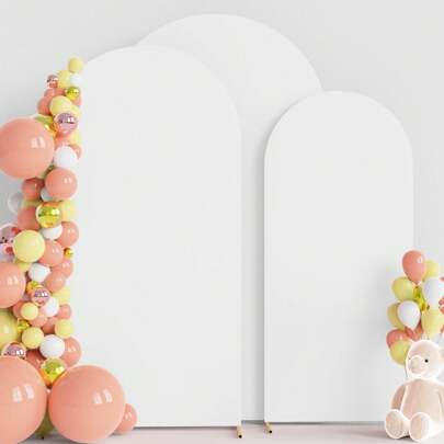 White Arch Backdrop, 5FT, 6FT, 6.6FT, 7.2FT Wedding Arch Cover, 2-Sided Stretch Lycra Arch Backdrop, Dome Arch Backdrop Fabric For Birthday Party Wedding Arch Stand Decor (Arch Stand Not Included, Fabric Background Only)