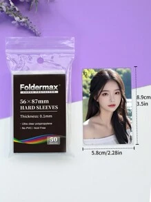100pcs High Clear Transparent Card Sleeves, 56*87mm Fit For 3-Inch Small Cards, Suitable For Mini Cards, Kpop Photo Cards And Idol Albums, Acid-Free CPP Protection Covers - Clear - View 4