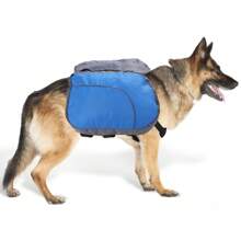 Nobleza - Mochila Arnés Chaleco para Perro, Alforja Bolsa de Hombro Ajustable, Bolsa Sillón para Excursionismo, Senderismo y Camping con Tira Reflectante para Mascota, Azul