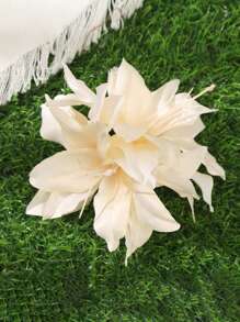 1 pieza Clip para el cabello con flor de lirio artificial de estilo bohemio, Pinza para el cabello para el Día de San Valentín, Pasadores para el cabello, Accesorios escolares, Atuendos de vacaciones para mujer