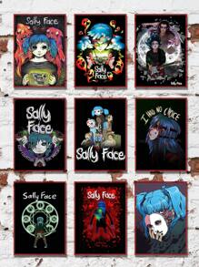 1 pieza, Pintura de impresión en lienzo, Diablo de dibujos animados de Halloween, Chica, Póster de juego de música, Artículo de decoración de la habitación, Póster de arte de pared sin marco, Decoración de fondo del sofá de la sala de estar, Decoración del vestíbulo del pasillo, Decoración del hogar, Decoración del dormitorio, Decoración del baño, Decoración de la habitación, Decoración de oficina, Decoración escolar, Regalo de arte, Embalaje de seguridad de tubo rígido de PVC - Multicolor - Ver 2