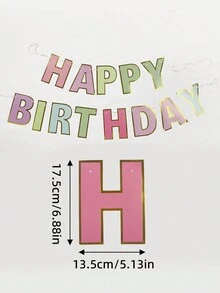 Macaron Theme Happy Birthday Photo Backdrop Banner Banner Birthday Decorations Happy Birthday Sign For Birthday Decor - Multicolor - View 5