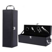 Caja De Regalo Para Un Vino Tinto Con Utensilios De Vino - Negro - Ver 1