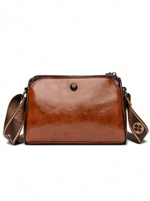 2024 女士新款高品质单肩包多层大容量邮差包名牌设计师女孩钱包和手提包 - 棕色 - 查看 7