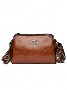 2024 女士新款高品质单肩包多层大容量邮差包名牌设计师女孩钱包和手提包 - 棕色 - 查看 3