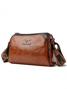 2024 女士新款高品质单肩包多层大容量邮差包名牌设计师女孩钱包和手提包 - 棕色 - 查看 5