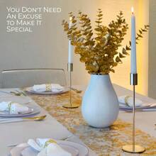 2PCS Gold Table Runner, Gold Runner, Thin Metallic Mesh Gold Table Decorations - Gold Table Runner For Party, Wedding, Birthday Party, Christmas - Multicolor - View 5