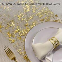 2PCS Gold Table Runner, Gold Runner, Thin Metallic Mesh Gold Table Decorations - Gold Table Runner For Party, Wedding, Birthday Party, Christmas - Multicolor - View 7