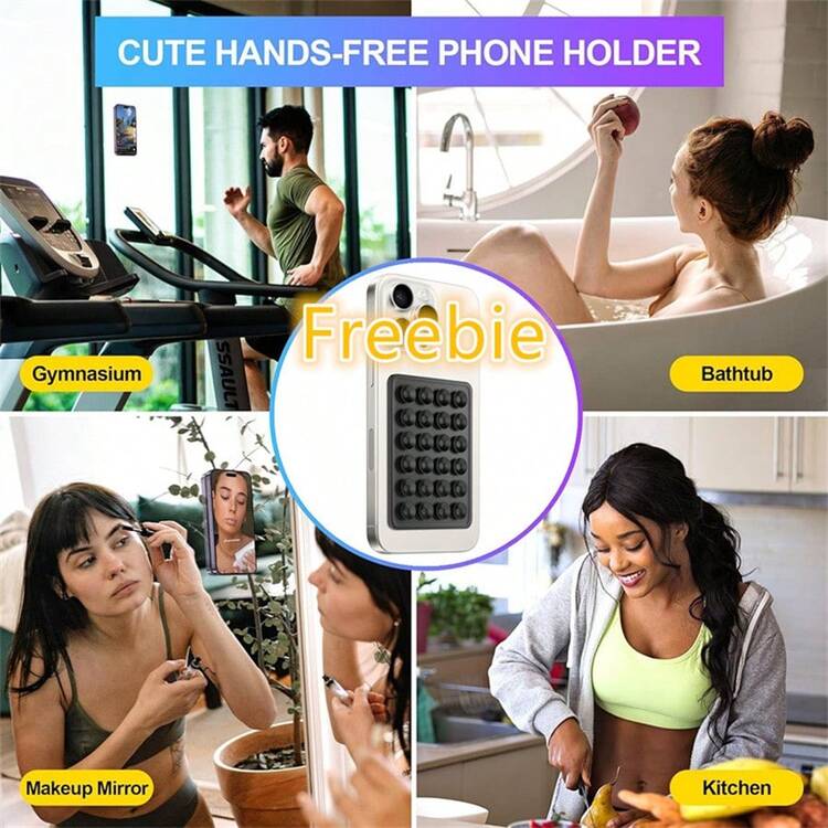 多功能通用吸盘手机支架：轻松安装在墙壁、玻璃和汽车上，安全存放和展示手机 - 彩色 - 查看 2