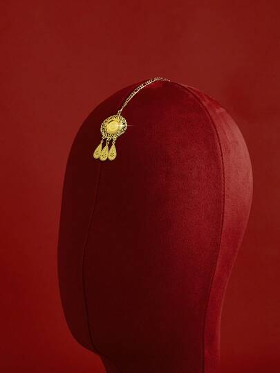 1件中东风格优雅复古铜色发链，适合户外、派对、日常、圣诞节等场合，可作为礼物送给女友、父母、准新娘，也是女士发饰。