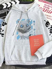 Anime Sweatshirt  Hashibira Cold Blouse 100% Cotton Unisex - Fast Shipping - 灰色 - 查看 2