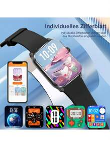 Reloj inteligente con seguimiento de actividad física para mujeres y hombres con función de llamada (1,85 pulgadas) con frecuencia cardíaca, oxígeno en sangre, sueño y cable de carga USB, reloj de seguimiento de actividad física con detección de temperatura corporal a prueba de agua IP68 para iOS Android