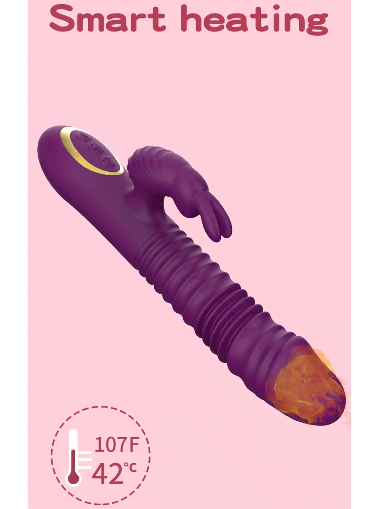 Juguete sexual para adultos estimulador del punto G y del clítoris para mujeres, vibrador de conejo con movimiento de penetración, dildo vibrador con estiramiento para el punto G, vibrador de conejo estimulador del clítoris, masajeador vaginal y anal con 10 modos de frecuencia y 10 modos de penetración con calefacción para la masturbación de mujeres, vibrador a prueba de agua con forma de rosa para parejas, vibrador de conejo simulado sexy multifrec uencia con carga para masaje AV y masturbación, juguete sexual para adultos