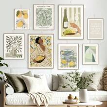 1PC Woman Refreshing Citrus Sardines Olive Branches Quote Wall Art Canvas Painting Posters And Prints Pictures For Living Room Decor Frameless Gifts Birthday Graduation