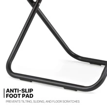 Silla redonda plegable con falso pelaje de MoNiBloom para dormitorio, sala de estar o dormitorio. Estructura metálica plegable, grande y cómoda, acolchada y suave, silla de descanso perezosa y acogedora tipo luna para adultos