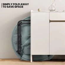 Silla redonda plegable con falso pelaje de MoNiBloom para dormitorio, sala de estar o dormitorio. Estructura metálica plegable, grande y cómoda, acolchada y suave, silla de descanso perezosa y acogedora tipo luna para adultos