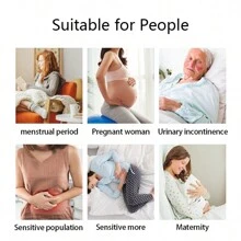 5Pack Overnight Long Reusable Sanitary Napkins Soft Washable Charcoal Bamboo Menstrual Pads Light Bladder Support  Incontinence Pads Heavy Flow Pads Black - Black - View 11