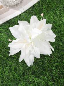 1 pieza Clip para el cabello con flor de lirio artificial de estilo bohemio, Pinza para el cabello para el Día de San Valentín, Pasadores para el cabello, Accesorios escolares, Atuendos de vacaciones para mujer