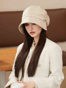 1 chiếc Mũ xô vành lớn mùa thu đông dành cho nữ, Mũ xô hình sứa thời trang, Thích hợp để đội hàng ngày - Nhiều màu - Xem 19