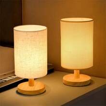 Modern Nordic Wooden Table Lamp USB Powered Night Light For Bedroom Lighting Gift Warm White Bedside Decor Kids - Màu be - Xem 3