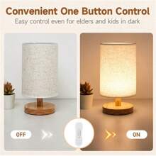 Modern Nordic Wooden Table Lamp USB Powered Night Light For Bedroom Lighting Gift Warm White Bedside Decor Kids - Màu be - Xem 8