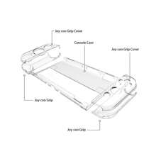 Transparent Protective Case Cover Compatible With  Switch OLED Console Crystal Clear Shell 3 In 1 Left/Right Handle Host PC Hard Transparent Protective Case Cover