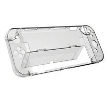 Transparent Protective Case Cover Compatible With  Switch OLED Console Crystal Clear Shell 3 In 1 Left/Right Handle Host PC Hard Transparent Protective Case Cover