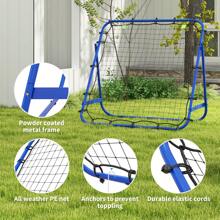 HOMCOM Rebounder Net Kickback Target Goal Teens Adults Training Aid Multi-Sports Practice Adjustable - Blue - View 5