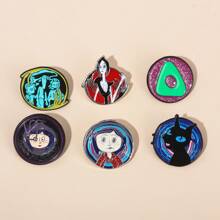 1pc European And American Cartoon Character Ghost Mom Metal Pin, Fashion Accessory Decor, Best Friend Gift - Multicolor - View 3