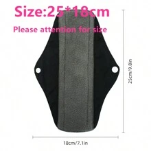 5 Packs Overnight Long Reusable Sanitary Napkins Soft Washable Charcoal Bamboo Menstrual Pads Light Bladder Support Incontinence Pads Heavy Flow Pads Black Patch