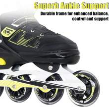 Adult Inline Skates For Men Women, Blades Roller With Carbon Steel Bearings, TPR Brake, 3D Mesh, EVA Lining, PVC Upper | Adjustable Size For Better Fit For Skating Enthusiasts