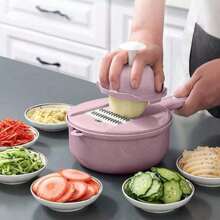 1PC/12 In 1 Multifunctional Vegetable Chopper, Carrot And Potato Manual Shredder/Slicer, Radish Grater, Kitchen Tools, No Need To Practice Knife Skills, Easily Get The Vegetables Cut, Save Time And Effort, Cut And Wash In One, Vegetable Cutter Suitable For Home/Hotel/Commercial Use