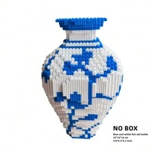 Bộ khối xây dựng bình sứ màu xanh và trắng - Bộ mô hình lắp ráp trang trí 3D sáng tạo dành cho người lớn, Đồ chơi xây dựng giáo dục, Món quà lý tưởng cho ngày lễ, Phần thưởng ở trường, Giáng sinh và bạn bè - Trong hơn 14 năm, Được đóng gói - Nhiều màu - Xem 13