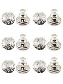 6入組牛仔褲鈕扣更換17毫米無縫金屬鈕扣修復套件無釘可拆卸牛仔褲鈕扣更換組合 - 銀色 - 查看 11