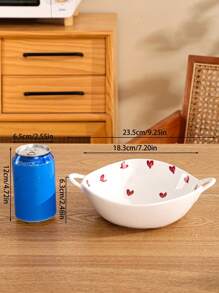 1 pieza Conjunto de vajilla de cerámica con estampado de lunares al estilo campestre, incluye bol de arroz, bol creativo para ramen, bol ensalada, usado como decoración del hogar, para aperitivos, frutas secas, ensaladas, apto para exterior, hogar, cocina, fiesta, cumpleaños, regalo, suministros escolares