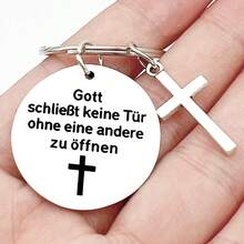 1pc Stainless Steel Cross Accessory, God Bless You, Christian Gift - Silvery - View 4