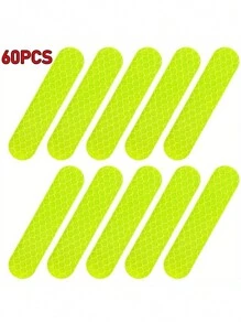10/20/60 piezas Pegatinas reflectantes de advertencia para automóvil, impermeables y antifouling, adecuadas para automóvil, motocicleta, bicicleta, casco