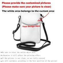 Túi đựng điện thoại đeo chéo bằng da PU có thể tùy chỉnh - Ví đeo vai mini dành cho nữ có in ảnh cá nhân, Ví móc khóa đa năng, Túi lưu trữ đa chức năng để trang trí Giáng sinh - trắng - Xem 3